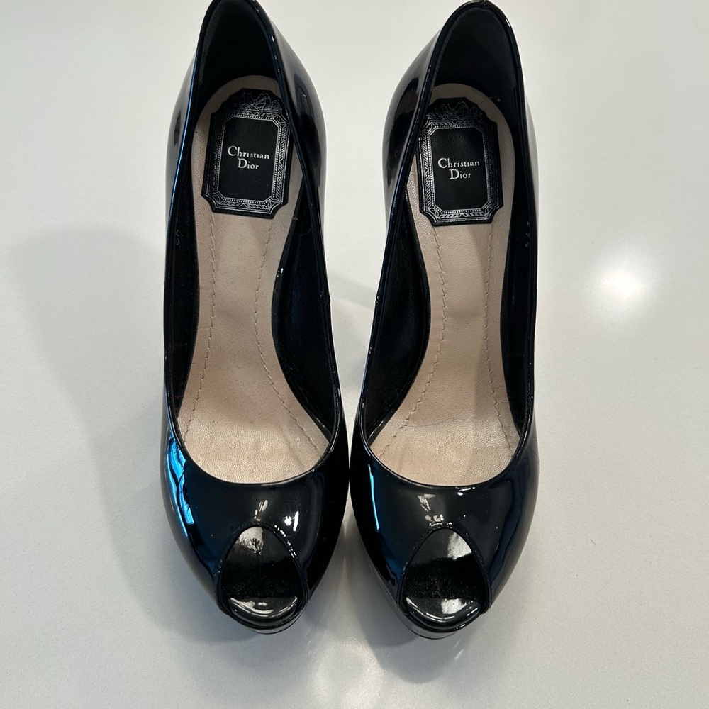 Dior open toe platforms